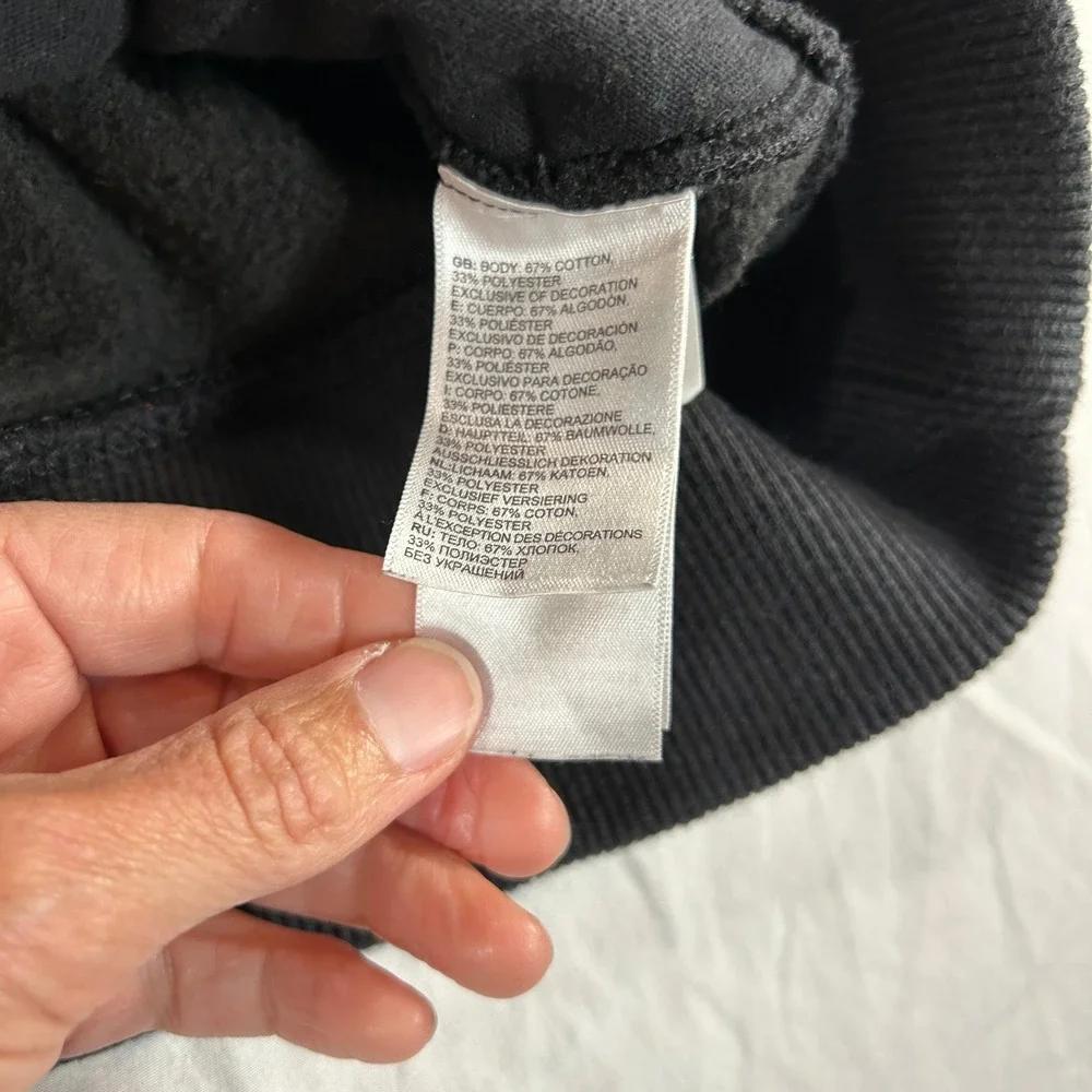 The North Face Mens XXL Black Vertical Graphic Logo Pullover Hoodie Sweatshirt